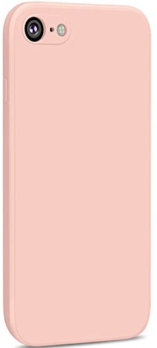 Yisica 1 Pack Silicone Coque Compatible pour iPhone SE 2020 / iPhone 8 / iPhone 7 / iPhone SE 2022, Silicone Coque avec Doublure en Microfibre Douce Protection Complète 4,7, Rose
