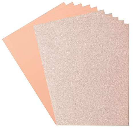 Vaessen Creative 800208-002 Florence Cardstock (216g/m²) & Glitzerpapier (250g/m²), Champagne, DIN A4, 10 Stück, für Scrapbooking, Kartenherstellung, Stanzen und andere Papierbasteleien, Orange