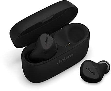 Jabra Elite 5 True Wireless in-Ear Bluetooth Earbuds - Hybrid Active Noise Cancellation (ANC), 6 Built-in Microphones for Clear Calls, Small Ergonomic Fit and 6mm Speakers - Titanium Black