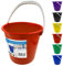Colour Coded Plastic Bucket with Handle, 2 Gallon (10L) Household Heavy Duty Bucket with Spout and Easy-Grip Handle, Multipurpose Water Bucket for Cleaning, Bath, and Gardening (Red)