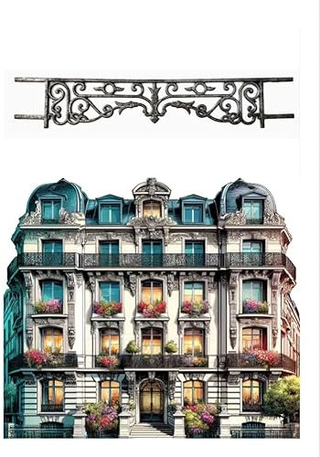 Déco fer Forgé- APPUI DE FENETRE- ADESTOCKFONTE2018- Grille Protection à Sceller 800 mm x 170 mm-Porte Balcon Fenetres- Garde Corps Carré diam 12 mm- Style Haussmannien Exterieur Utilisation Facile