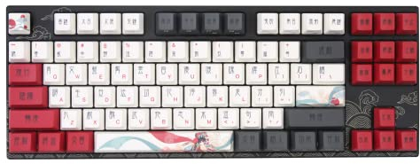 Varmilo VEA87 Beijing Opera TKL Gaming Tastatur, MX-Silent-Red, weiße LED - US Layout