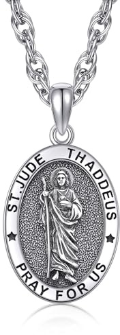 ONEFINITY Santa Muerte/St. Jude/Davidstern/Satanische/Virgen De Guadalupe/Jesus/Heiligen Benedikt/Wikinger Kompass Kette Sterling Silber Anhänger Halskette Schmuck Geschenke für Damen Frauen Mütter