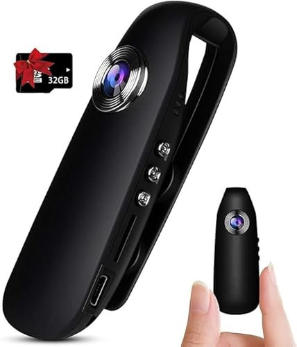 UCOCARE Spy Camera, Body 1080P FHD Small PIR Motion Detection, Video & Audio Recording, Widely Applied for Office, Law Enforcement, Meeting, Bike, Hiking (32G SD Card is Included), Black
