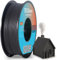 TEQStone Holz Filament PLA 1,75mm Schwarz 1Kg Spule (Ebenholz Farbeton), 15% Echte Holzfaser-Einlage, Durchmesser +/-0,02mm 3D Drucker Filament in Vakuumverpackung