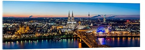 Posterlounge Köln-Skyline Acrylglasbild von euregiophoto 90 x 30 cm Wandbilder Wanddeko