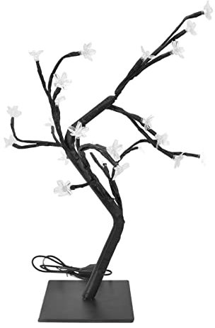 Fdit Kirschblüten Baum Lampe USB Kunststoff PVC Party Baum Licht Schlafzimmer Zimmer 24 LED Nachtlicht für Urlaub Dekoration Indoor Bonsai Bonsai