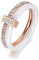 BISONBLUE Ringe Damen Damenschmuckring Rings Herren Geschenk Mode Schwarz Weiß Keramik Kristall Hochzeit Ringe Für Frauen Mädchen Böhmen Ring 7Weiß