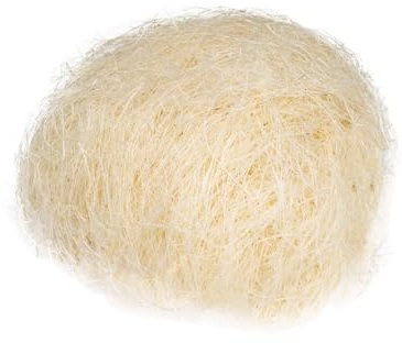 NaDeco Flachshaar Natur/Weiß, verpackt im Beutel mit 500g | Sisal-Wolle | Sisalgras zum Basteln | Feenhaar | Sisalhaar | Flachshaar | Bastelmaterial | Naturmaterial | Füllmaterial
