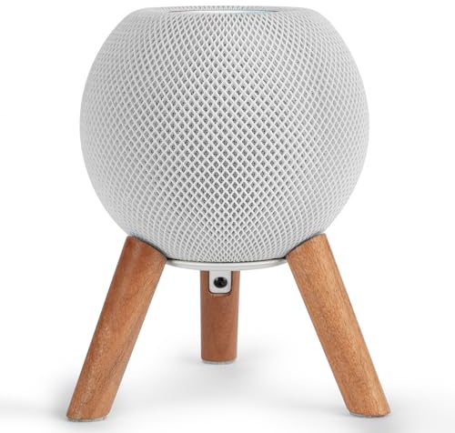 GGMM HomePod Mini Ständer, HomePod Mini Halterung, Dock aus Holz mit Metallrahmen, Kirschholz