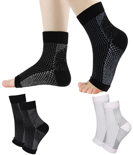 ZoneYan 2 Paar Orthopädische Kompressionssocken, Kompressionssocken gegen Fersensporn und Plantarfasziitis, Kompressionsstrümpfe für Herren Und Damen, Größe 34-39