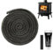 Navaris Log Burner Rope Seal - Stove Sealing Cord - Replacement Sealer for Smoker Fire Log Wood Burning - 3 m Long (9'10) - 12 mm (1/2) Diameter - with Adhesive Glue and End Tape