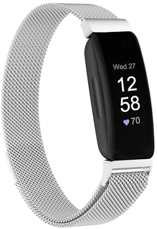 Moydolo Damen Herren Metall Magnetschloss Einstellbare Edelstahl Ersatzarmband ArmbänderKompatibel mit Inspire/Inspire HR/Inspire 2/Ace 2 Armband