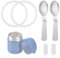 2pcs Stainless Steel Spoons & 2pcs Gaskets & 2pcs Elastic Columns Compatible with Thermos Funtainer 10OZ Food Jars, Small Foldable Spoons Replacement Dishwasher Safe