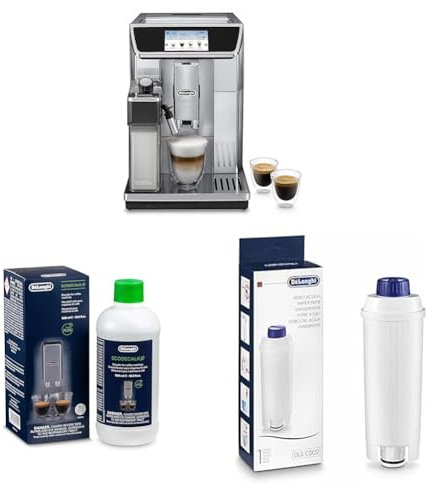 De'Longhi PrimaDonna Elite Experience ECAM 656.85.MS Kaffeevollautomat mit LatteCrema Milchsystem + Original EcoDecalk DLSC 500 Entkalker Wasserfilter DLSC002
