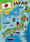 Japan Graphic Map and Attractions Souvenir Fridge Magnet 2.5 X 3.5