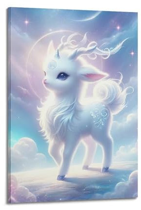 GJDYMX Tier-Poster, Motiv: Heiliges süßes Einhorn, dekoratives Gemälde, Leinwand, Wandposter und Kunstdruck, moderne Familienschlafzimmer-Dekoration, Poster, 20 x 30 cm