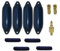 12skipper Bootsfender 4er-Set mit 4 Majoni Star 45 Fender inkl. 4 Fenderleinen, 2 Ersatzventilen, 1 Ventiladapter - Navy, 70 x 24cm