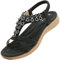 Acfoda Sandali Donna Estive Comodi Ortopedico Strass Bohemia Infradito da Spiaggia Bassi Flip Flop Eleganti Scarpe Nero 39