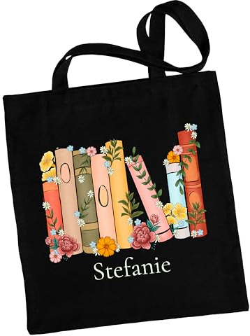 True Statements Baumwolltasche mit Buch-Design - Stofftasche, Stoffbeutel, Einkaufstasche - Geschenk für Buchliebhaber & Leseratten - Schwarz, 38x42 cm, 100% Baumwolle, mit langem/kurzem Henkel
