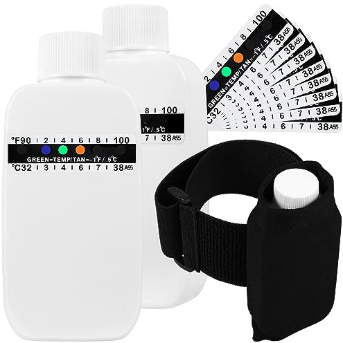14 tiras de prueba de salud para orina, tiras de prueba de orina portátiles con 2 botellas vacías, 10 tiras de prueba de temperatura, correas para las piernas, bolsa Oxford, autoprueba en casa y