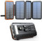 Batterie Externe Solaire 20000mAh, Chargeur Solaire avec 3 câbles QC4.0 22,5W USB C 20W, Fonction de Charge Rapide, avec 4 Panneaux solaires et 3 Lampes de Poche LED pour Smartphones (Orange)