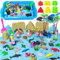 Kinetic Sand Set für Jungen Mädchen: Kinetischer Sand Aktivitäten für Kleinkinder - Magic Sand Sensorisch Sandspielzeug Spielsand für Jungen Mädchen Alter 3 4 5 6 7+ Jahre Alt (Sea World)