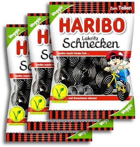3 er Pack Haribo Lakritz Schnecken vegetarisch 3 x 175g