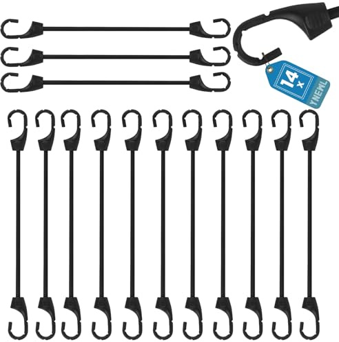 14 Stück Expander mit Haken 15cm Spanngurte, Multifunktional Spanner | Spanngummi mit Haken, Spanngurt, Spannhaken Bungee Cord Expander, Spanngummi für Planen Zelt Net Camping Seilspanner