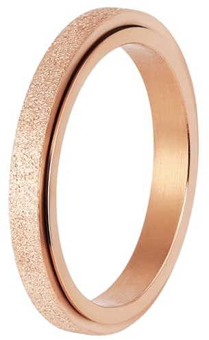 Calefee Bague Anti Stress Femme Anneau Tournant, Bague Acier Femme Inoxydable de Fiancaille Alliance Mate Rotative de 3mm de Large, Taille 47 à 72