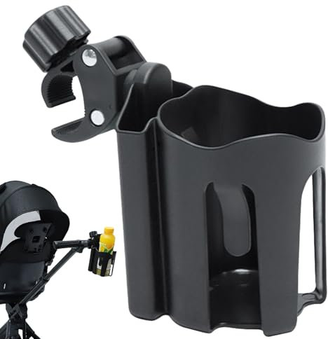 Handlebar Cup Holder - Baby Stroller Parent Cup Holders | Non-slip Quick-Release Bracket for Golf Cart Rides Cycling Commuting Wheelchair Use Boating Trips Bedside Hiking Hospital