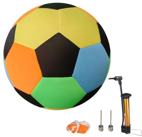 Jonuin Leiser Indoor-Fußball Größe 4 für Kinder, Hausball mit Pumpe und Netzbeutel, leiser Fussball für Dribbling-Training & Jonglieren, Geschenk für Kinder und Jugendliche