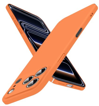 Puxssul Super Thin for iPhone 17 Pro Max Case, Ultra Slim Skin-Friendly Hard Cover [Full Camera Protection] [Smooth Matte Finish], Sleek Minimalist Phone Case for iPhone 17 Pro Max 6.9 2025, Orange