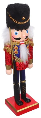 Healifty Wooden Nutcracker Soldier Christmas Decoration Figurine for Holiday Tree Ornament Xmas Fireplace Decor