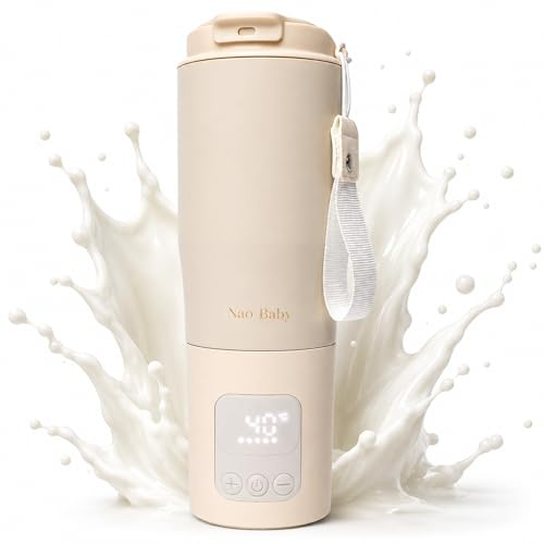 Scaldabiberon Portatile 2 in 1 con Sterilizzatore Biberon e Batteria Lunga Durata | Scalda Biberon Neonato Portatile 350ml con Conservazione 20h | Scaldabiberon Portatile Senza Fili