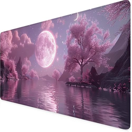 Alfombrilla Ratón Luna Alfombrilla Raton xxl 1200x600x3mm, Púrpura Mouse Pad Gaming Con Base Antideslizante, Impermeable Resiste Salpicaduras Tapete Escritorio, Oficina Accesorios Gaming, Regalo 7z-F7
