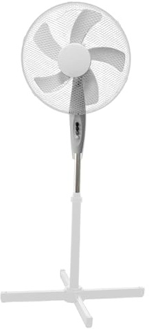 Grennswick 16 Pedestal Fan with Powerful 45W Motor, 5 Blades Fan, 3 Speed Settings, Wide Oscillation, Adjustable Height & Tilt Head - for Home, Bedroom, Office, Floor Standing Cooling Fan (White)
