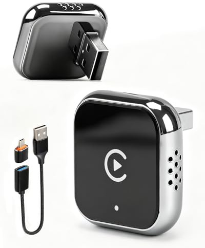 Wireless CarPlay Adapter, Upgrade Automatische 2 in 1 Mini Car Play | Adapter für iPhone & Android, Plug & Play,Verbindung, Keine Verzögerun, Stabile für Autos mit Wired CarPlay