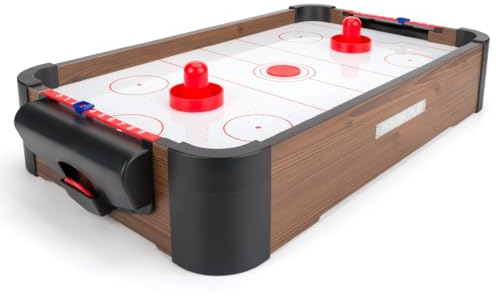 Power Play | Air Hockey Table Game, Wooden Portable Table Toys Game for Kids and Adults, 20inches, Brown