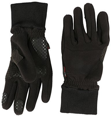 Ultrasport Basic unisex Cozy Fleece Winter- und Fingerhandschuh, Outdoor-/ Sporthandschuh, winddicht, mit Anti- Rutsch Silikonprint, Schutz vor Zugluft durch Rippbündchen am Handgelenk