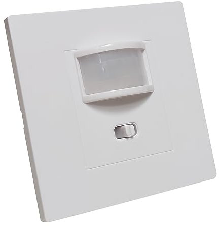 LED ATOMANT Detector de Movimiento Empotrable de Pared, con Sensor Luminico Regulable, Alcance 10m, Medidas Standard compatibles Caja Pared, para LED