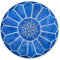 Poufs&Pillows Premium Echt Leder Pouf - Handgefertigt - Gefüllt geliefert - Ottoman, Sitzsack, Fußhocker, Polsterhocker, Puff (Himmel Blau)