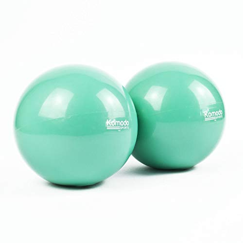 TekBox Komodo 2x Weighted Toning Balls Soft Pilates Yoga | Hand-held size, Made from PVC with iron filing sand filling, Even weight distribution