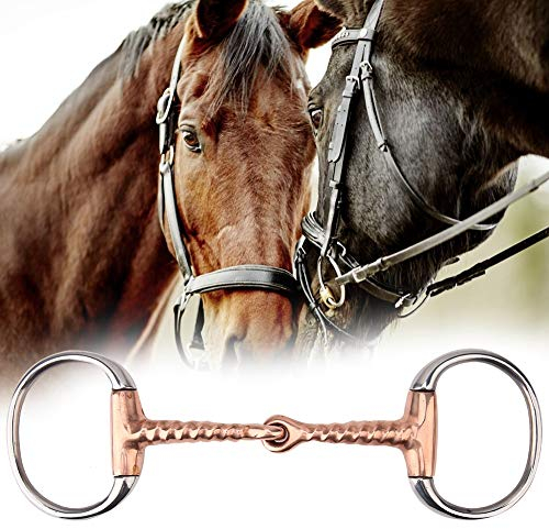 Pssopp Pferdering Trense Kauen Edelstahl Eggbutt Bit Kupfer Korkenzieher Mund Französisch Link Lose Ring Kupfertrense