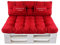 LILENO HOME Palettenkissen Set Rot - Set 1: (1x Sitzteil + 1x Rückenteil) - Polster für Europaletten - Palettenkissen Outdoor als Sitzkissen für Palettenmöbel