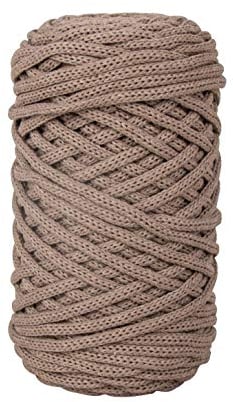 Rayher Braidy Filo Riciclato, intrecciato, 4 mm ø, Tortora, Gomitolo circa 60m (250 g), Filato per Lavori Creativi, Macramè, Pannelli, Progetti Con Corde, 42010509