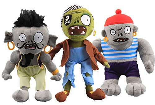 uiuoutoy 3 Pcs Zombies Plush Pirate Zombie Gargantuar Priates Magic Lamp Zombie Plushies Soft Toys Dolls