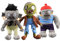 uiuoutoy 3 Unids Zombies Peluche Pirata Zombie Gargantuar Priates Magic Lamp Zombie Plushies Soft Toys Muñecas