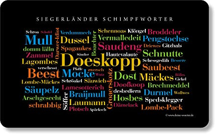 Frühstücksbrettchen Siegerländer Schimpfwörter