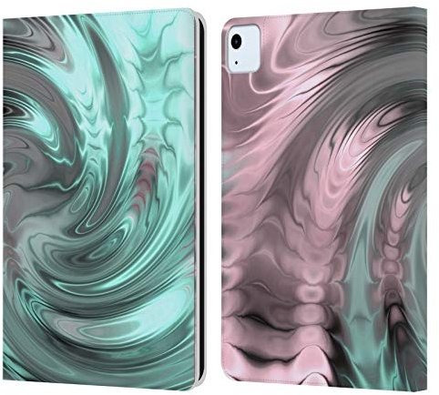 Head Case Designs Offizielle LebensArt Blaugruen Rosa Gold Stoffe Leder Brieftaschen Handyhülle Hülle Huelle kompatibel mit Apple iPad Air 2020/2022